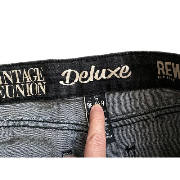 REWASH Womens Size 7 Stonewashed Gray Vintage Reunion Low Rise Ripped Goth Jeans - Picture 10 of 11